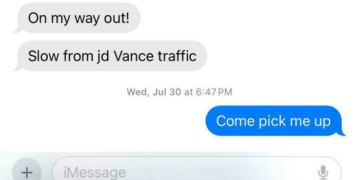 Text message conversation showing someone texting about slow traffic and asking to be picked up, illustrating things that cannot be explained.