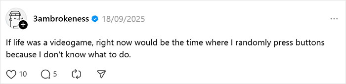 Screenshot of a funny and random meme from Thunder Dungeon about life feeling like a confusing videogame moment.