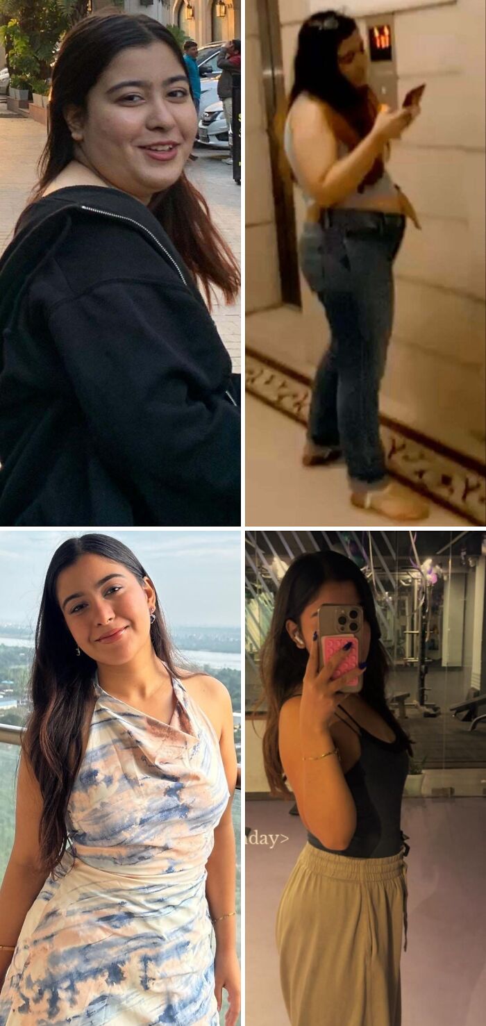 Before-and-after photos showing a woman's stunning transformation proving anyone can reinvent themselves.