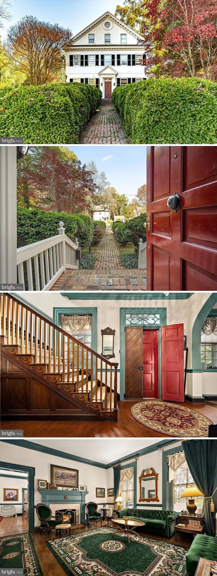Charming old homes with historic architecture, vintage interiors, and beautifully maintained gardens and pathways.