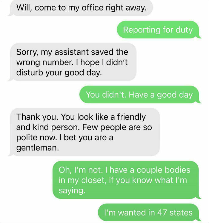 Text message exchange showing witty and bold responses to a scammer, highlighting clever scammer responses.