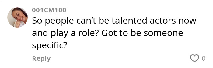 User commenting on Margot Robbie's provocative Wuthering Heights trailer, questioning casting criticisms.