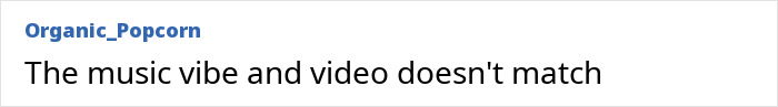Comment reading "The music vibe and video doesn't match" posted by Organic_Popcorn about Taylor Swift's new song music video.