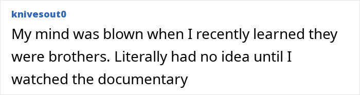 User comment about Emilio Estevez and Charlie Sheen being brothers, reacting to documentary reveal. User comment about Emilio Estevez and Charlie Sheen being brothers, reacting to documentary reveal.