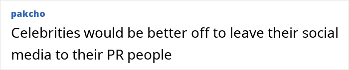 Text comment on social media criticizing celebrity behavior amid backlash over triggering post and expert condemnation.