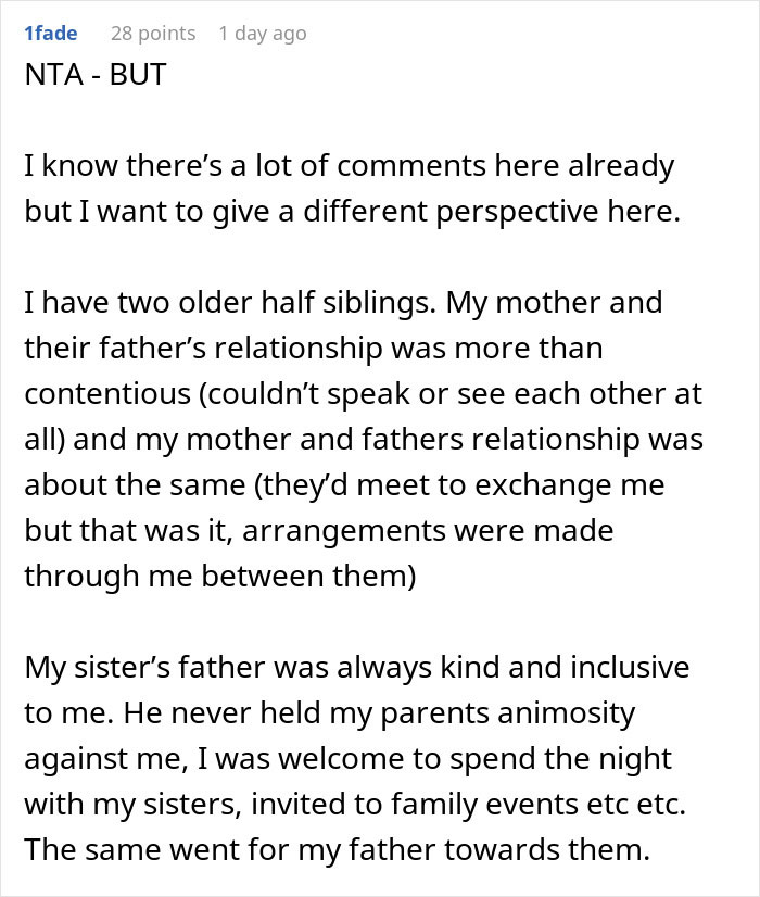 Text post discussing a woman expecting help from ex-husband after leaving him for another man but facing a reality check.