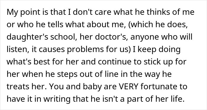 Text about husband leaving and blaming wife, discussing challenges with deaf baby and protecting child's well-being.