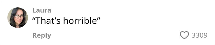 Comment from a user named Laura expressing strong disapproval related to American tourist and Olive Garden dish in Italy.