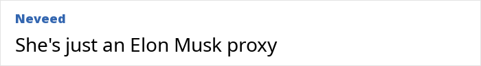 Text saying She's just an Elon Musk proxy, referencing the German activist known as Anti-Greta seeking asylum in the US.