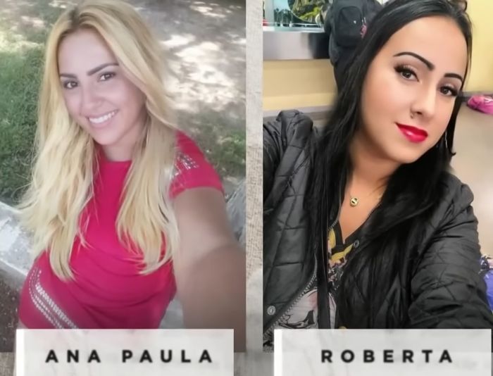 Two women named Ana Paula and Roberta shown in casual settings related to angel-faced serial criminal case.