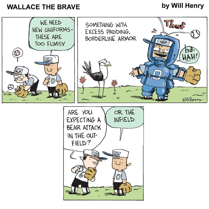 Comic strip from Wallace the Brave by Will Henry, showcasing whimsical and comforting Snug Harbor tales.