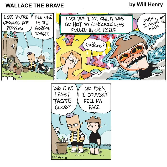 Comic strip from Wallace the Brave by Will Henry, expanding his whimsical comic universe with comfort and humor.