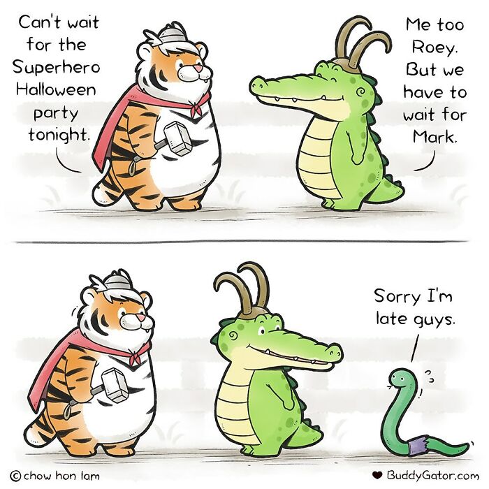 Cute comics featuring adorable animals dressed as superheroes, highlighting positive and fun lessons for humans.