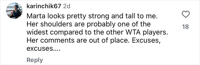 Comment on a tennis star&rsquo;s physique and controversial testosterone remark, sparking a rival&rsquo;s response with hot bikini photos.