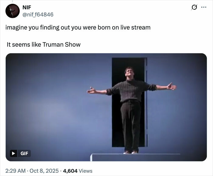 Man standing with arms outstretched in front of dark doorway, referencing a Twitch livestream and birth debate context.