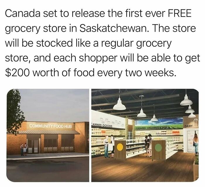 First free grocery store in Saskatchewan offers $200 worth of food biweekly in a community food hub setting.