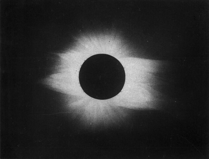 Solar eclipse captured in one of the earliest photography photos that survived from the new phenomenon era.