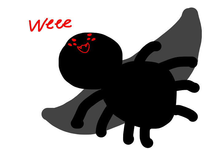 Spider With Wings Flying Through The Sky