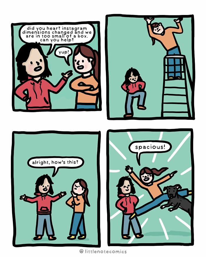 Comic strip showing an artist capturing sweet and funny moments of her relationship with playful and heartwarming scenes.