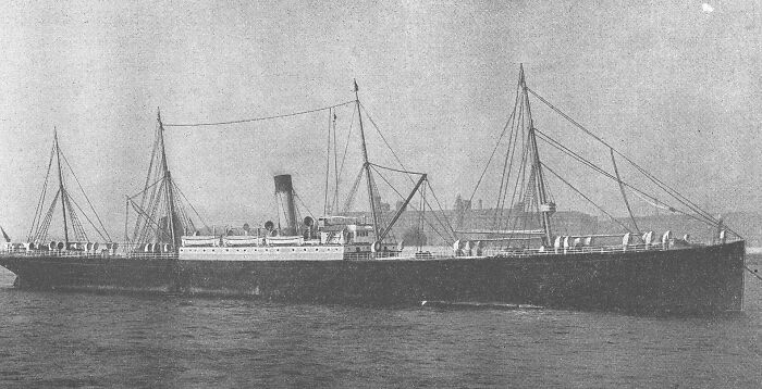 Old black and white photo of a large ship on the ocean, illustrating weird and fascinating things that happened in the ocean.