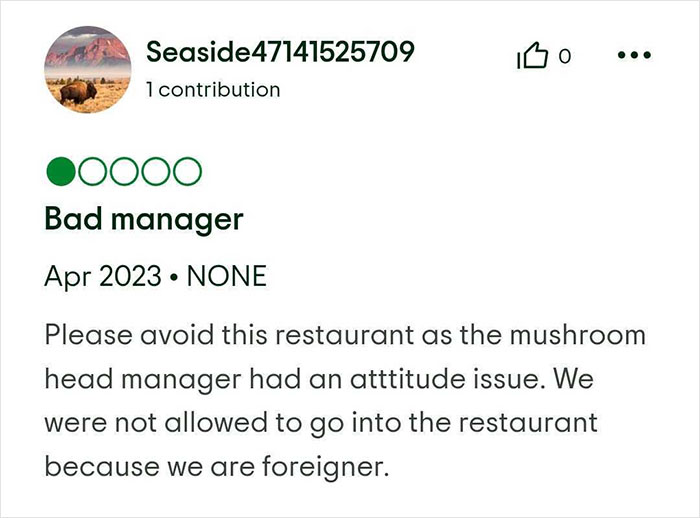 User review complaining about being banned from a Japanese restaurant over revealing sports attire debate. User review complaining about being banned from a Japanese restaurant over revealing sports attire debate.