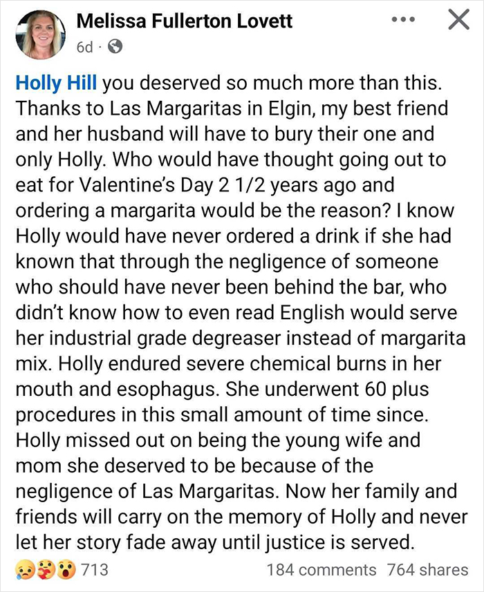 Mom, 30, Passes Away 3 Years After Restaurant's Brutal Mistake When Making Her A Drink