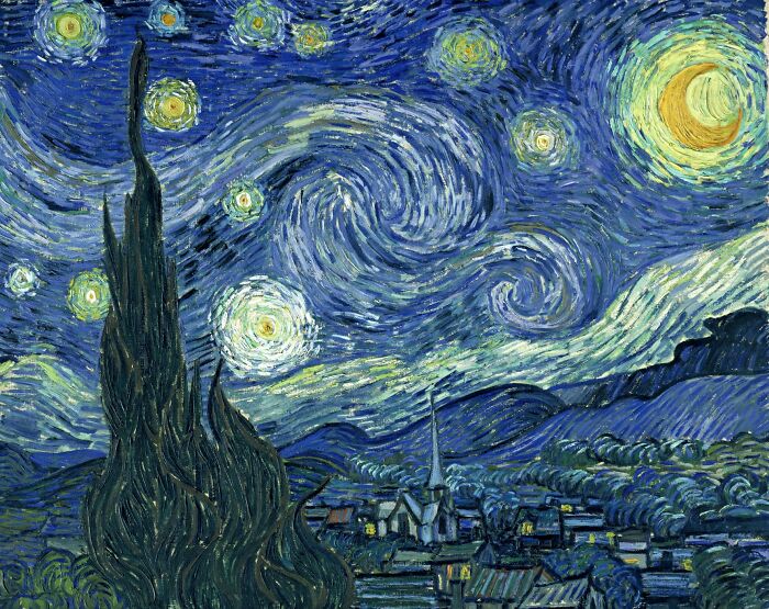 Starry Night painting showcasing famous art that changed painting and became a valuable masterpiece in art history.