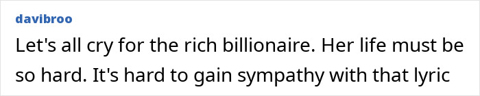 Comment criticizing leaked Taylor Swift lyrics from the song The Life Of A Showgirl, sparking tone deaf backlash online. Comment criticizing leaked Taylor Swift lyrics from the song The Life Of A Showgirl, sparking tone deaf backlash online.