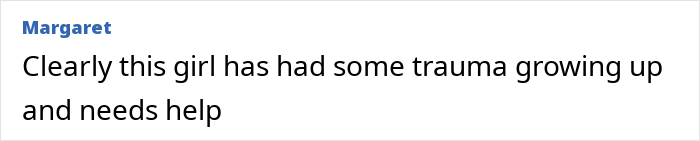 Comment text on a white background showing a user named Margaret discussing trauma related to a woman who believed she was Madeleine McCann.