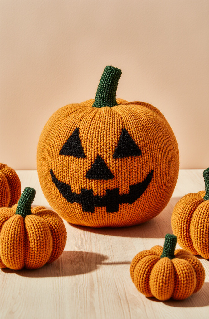 Hallwoeen Crochet Pattern Handmade Knitted Pumpkin Ornaments For Your Home