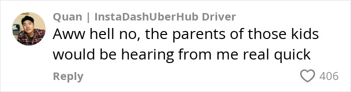 Comment on social media by Quan about parents responding to bullying over daughter's clothes, highlighting support from brands.