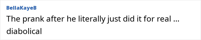 Comment text on a white background about a prank, relating to an adult star breaking silence on humiliating wedding vows.