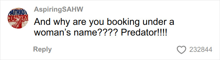 Comment expressing outrage about a man lying on his booking, related to an aesthetician's viral interaction.