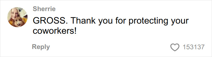 Comment on social media from Sherrie praising coworker protection after aesthetician&rsquo;s interaction with man who lied on booking.