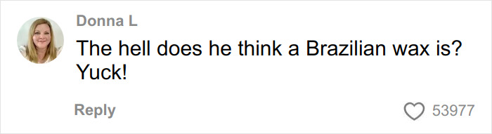 Comment by Donna L reacting disgustedly to a man lying on his booking related to an aesthetician&rsquo;s service.