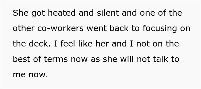 Text excerpt from a story about a guy asking a coworker why she wears makeup daily and the online reaction.