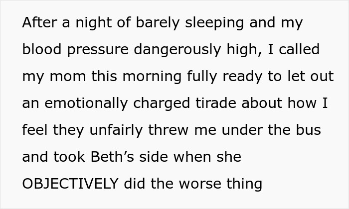 Text excerpt highlighting a sister revealed dead brother lie, showing emotional family conflict and distress.