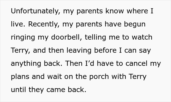 Text excerpt describing a woman setting boundaries about her disabled brother&rsquo;s care after a drop-off incident.