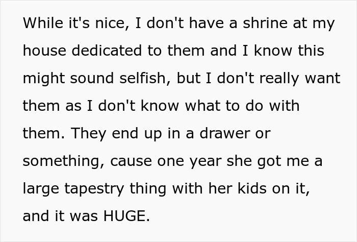 Man trolls sister who gifts him kids photos annually by giving back a picture of his dog, sparking her fury.