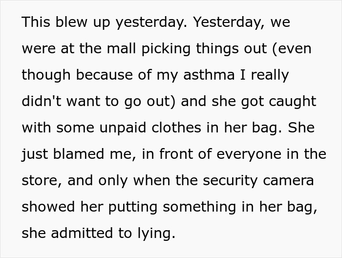 Text excerpt describing a disabled teen caught stealing and the fallout with her best friend after being exposed.