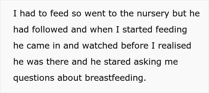 Alt text: Text describing an 11-year-old acting beyond creepy around stepsister who just gave birth with parents refusing help.