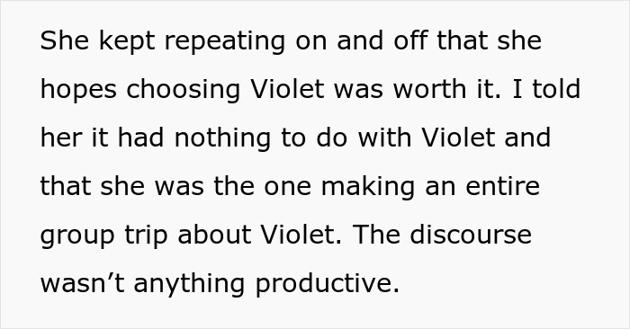 Text about a girlfriend not wanting boyfriend to go on a trip with a female friend, causing relationship doubts.