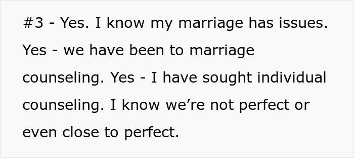 Text excerpt about marriage issues and counseling, reflecting concerns on keeping husband from feeling emasculated.