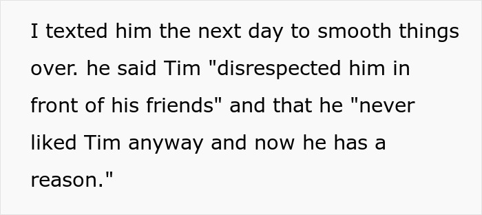 Text message exchange showing a man mocking his brother-in-law and the fallout before the wedding.