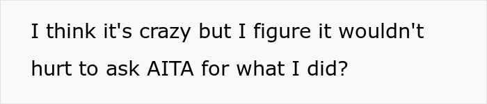 Text post reading a person questioning if it&rsquo;s wrong to ask AITA about their actions after being called out online for lies.