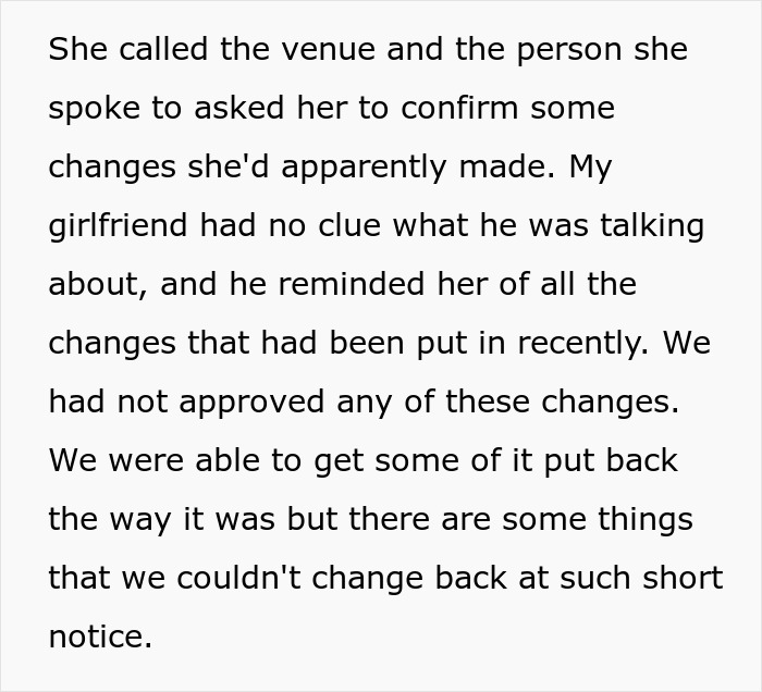 Couple discovers wedding sabotage by parents days before ceremony, struggling to undo unwanted venue changes last minute.