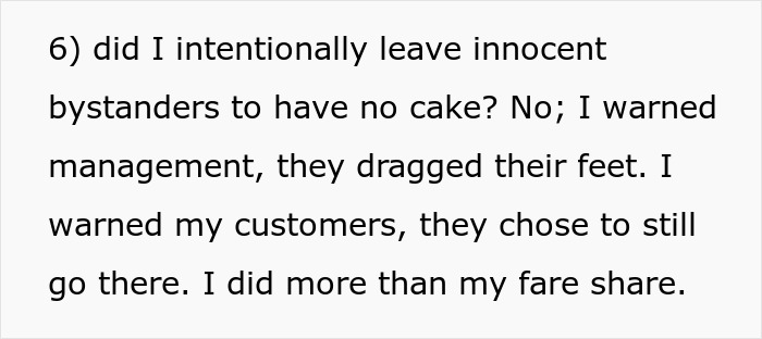 Text excerpt about a woman taking revenge on a bakery manager with the perfectly delicious icing on the cake.