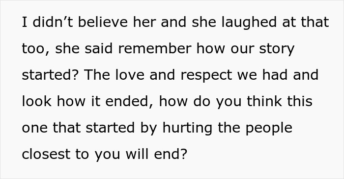 Text excerpt about a man reflecting on his failed relationship after leaving his wife for a younger woman.