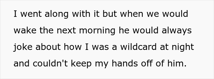 Text excerpt from a burnt-out wife sharing her frustration about husband not feeding the baby once a night. Text excerpt from a burnt-out wife sharing her frustration about husband not feeding the baby once a night.