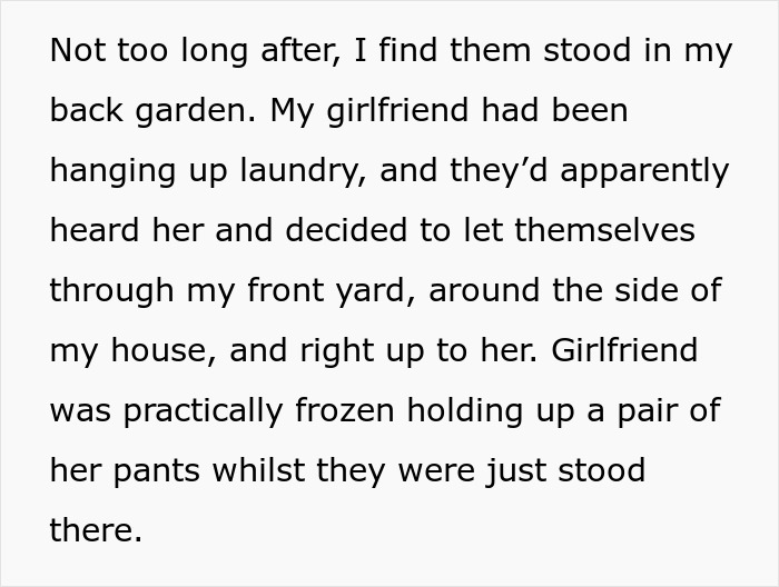 Man confronts neighbors in Karen mode after they intrude through his yard and approach his girlfriend hanging laundry.